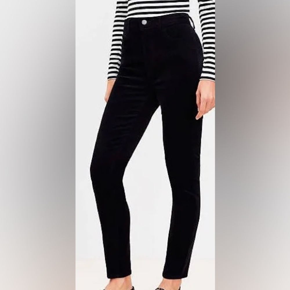 Loft Velvet Black Skinny Pants